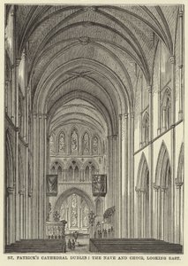 St Patricks-kathedraal Dublin, het schip en koor, kijkend naar het oosten door English School