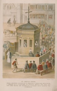 St. Pauls Cross van een schilderij uit 1616 door English School