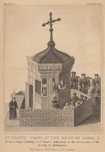 St Pauls Cross, in het bewind van koning James I