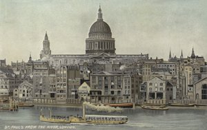 St. Pauls vanaf de rivier, Londen door English School