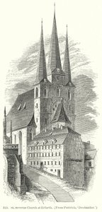 Severuskerk in Erfurth (gravure) door English School