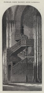 Trap, noordelijk transept, kathedraal van Rouen door English School