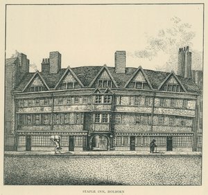 Staple Inn, Holborn (litho) door English School