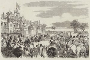 Staatsopening van de Grote Tentoonstelling, Hare Majesteit vertrekt uit Buckingham Palace door English School