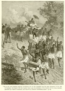Staatsprocessie van de vrouw van Cazembe door English School