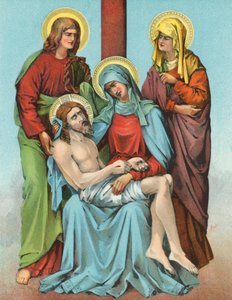 Station XIII Christus wordt van het kruis gehaald