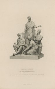 Standbeeld dat Engineering uitbeeldt dat het Albert Memorial siert