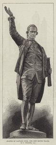 Standbeeld van Kapitein Cook, voor New South Wales, door T Woolner, RA (gravure) door English School