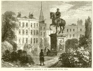 Standbeeld van George I. en Hogarths Huis door English School