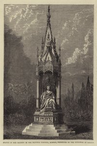 Standbeeld van Hare Majesteit in de Victoria Gardens, Bombay, geschonken door de Guicowar van Baroda door English School