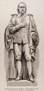 Standbeeld van William Harvey (1578-1657), Ontdekker van de Bloedsomloop, in Folkestone, uit The Illustrated London News, 13 augustus 1881 door English School