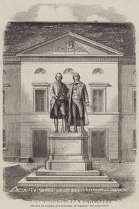 Standbeelden van Goethe en Schiller in Weimar