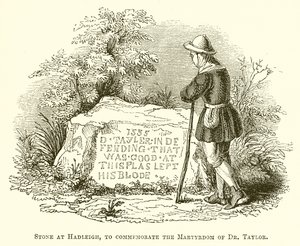 Steen in Hadleigh, ter herdenking van het martelaarschap van Dr. Taylor