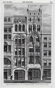 Straatarchitectuur, nr. 48 en 49, Cheapside, Londen (gravure) door English School