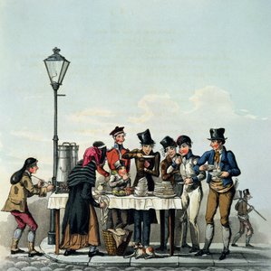 Straatontbijt gegraveerd door G.Hunt, 1825