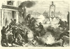 Straatgevechten in Chateaudun, oktober 1870 door English School
