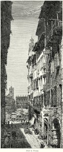 Street in Verona (engraving) door English School