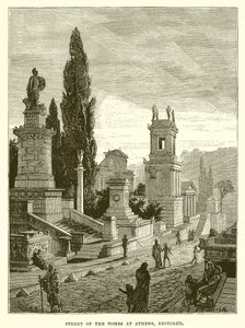 Straat van de graven in Athene (gerestaureerd)