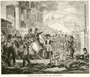 Straten van Parijs tijdens de revolutie door English School