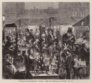 Striezelmarkt kerstmarkt, Dresden, Duitsland
