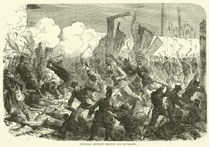 Strijd tussen mariniers en Beieren, december 1870 door English School