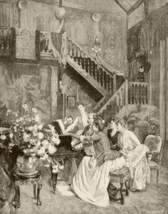 Studie van een muziekpartituur (litho)