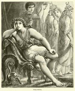 Sulky Achilles (gravure) door English School