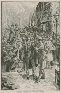 Zondagmarkt in Petticoat Lane door English School