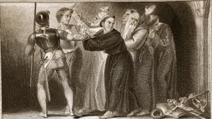 Onderdrukking van de kloosters, illustratie uit David Humes The History of England, uitgegeven door R. Bowyer, Londen, 1812