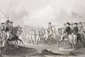 Overgave van Lord Cornwallis in York Town, Virginia, 19 oktober 1781, uit 