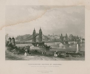 Hangbrug bij Chelsea, nabij Chelsea Hospital naar het Nieuwe Park, Battersea door English School