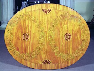 Tafelblad weergave van Pembroke tafel in Hepplewhite stijl, late 18e eeuw
