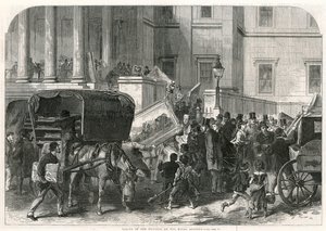 Het binnenhalen van de schilderijen in de Koninklijke Academie door English School