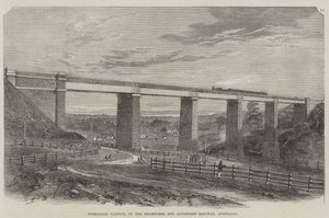Tarradale Viaduct, op de Melbourne en Sandhurst Railway, Australië (gravure)