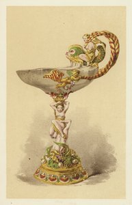 Tazza in Oosterse Onyx, gemonteerd in Geëmailleerd Goud door English School