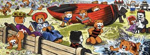 Teddyberen op het strand