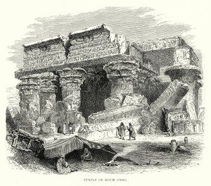 Tempel van Koum Ombo (gravure) door English School