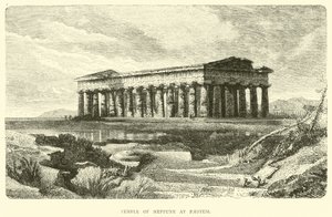 Tempel van Neptunus in Paestum door English School