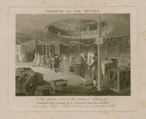 Temple of the Muses, Lackington Allen & Co, Finsbury Square door English School