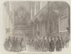 Tercentenary Festival van de Bath Grammar-School, de processie in Bath Abbey Church