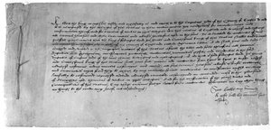 De Act of Supremacy die Hendrik VIII erkent als het hoofd van de Kerk van Engeland, 1534
