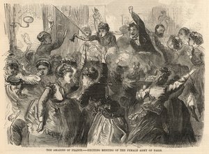 De Amazones van Frankrijk; spannende bijeenkomst van het vrouwelijke leger van Parijs door English School