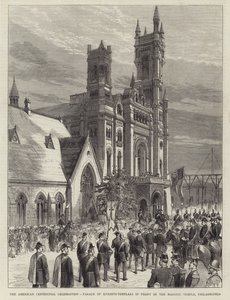 De Amerikaanse Eeuwfeestviering, Parade van Tempeliers voor de Vrijmetselaarstempel, Philadelphia door English School