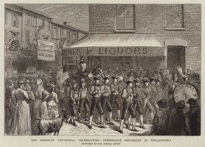 De Amerikaanse Eeuwfeestvieringen, Temperantieprocessie in Philadelphia door English School