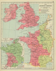 Het Angevijnse Rijk (kleurenlitho) door English School
