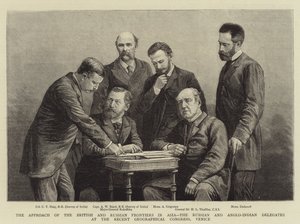 De Nadering van de Britse en Russische Grenzen in Azië, de Russische en Anglo-Indiase Afgevaardigden op het Recente Geografische Congres, Venetië