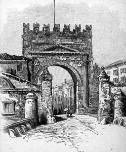 De Boog van Augustus, Rimini, Italië, uit 