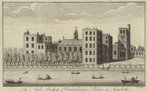Het paleis van de aartsbisschop van Canterbury in Lambeth door English School