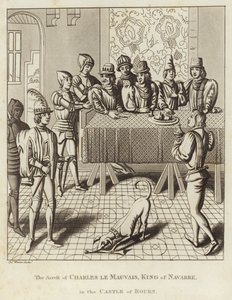 De arrestatie van Karel de Slechte, koning van Navarra, in het kasteel van Rouen door English School