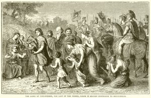 De as van Philopoemen, de laatste van de Grieken, in plechtige processie naar Megalopolis gedragen